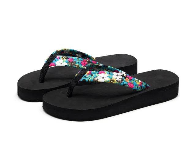 Women's Summer Fashion EVA Slipper Bohemian Satin Ribbon Female Flip Flop 2023 Bronzing Beach Simple Leisure Women Shoes - Imbasat