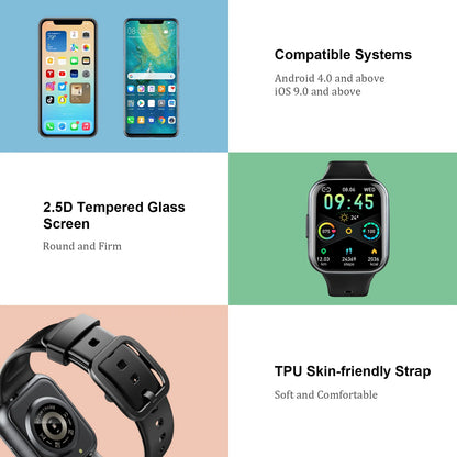 Nerunsa Smart Watch, 1.69" HD Touch Screen Fitness Watch, 25 Sports Modes Fitness Tracker, IP68 Waterproof Smartwatch.