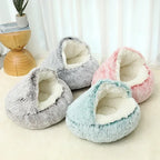 Winter Soft Plush Pet Round Bed