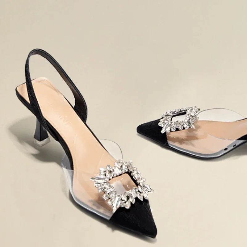 Summer New Women Shoes Transparent Slim Heel Toe Sandals Fashion Pointed High Heel Single Shoes for Women Zapatos De Mujer - Imbasat