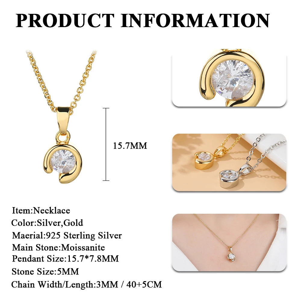 Poulisa Moissanite Necklace  Dangle Earrings S925