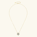 Lnngy 925 Sterling Silver Four Leaf Flower Pendant Necklace