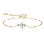 Moissanite Cross Bracelet 925 Silver Adjustable Chain Bracelets