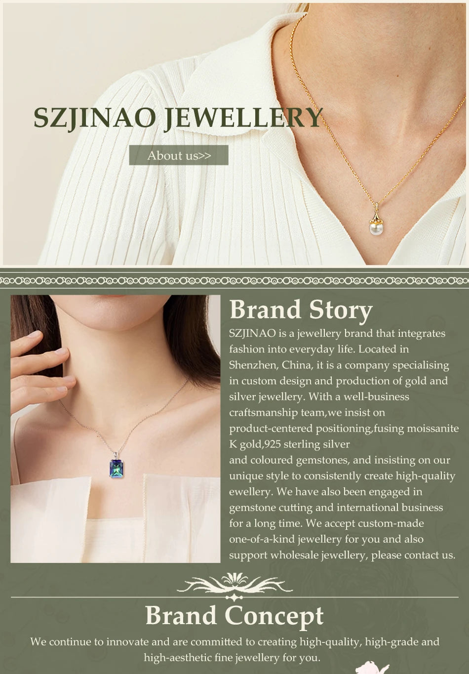 18K Gold Moissanite Necklace 1CT AU750 Pendant