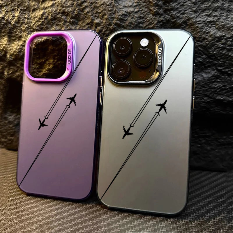 Travel-Inspired Airplane Route Design TPU Basic Case for iPhone 16 15 Pro Max 14 13 12 11 XS X XR 7 8 Plus Matte Hard Back Cover