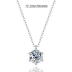 VVS1 Moissanite Pendant Necklace S925 Sterling Silver Plated 18K