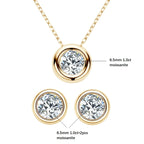 IOGOU Real 3ctw. D Color Moissanite Jewelry Set 925 Silver 18k Gold Plated