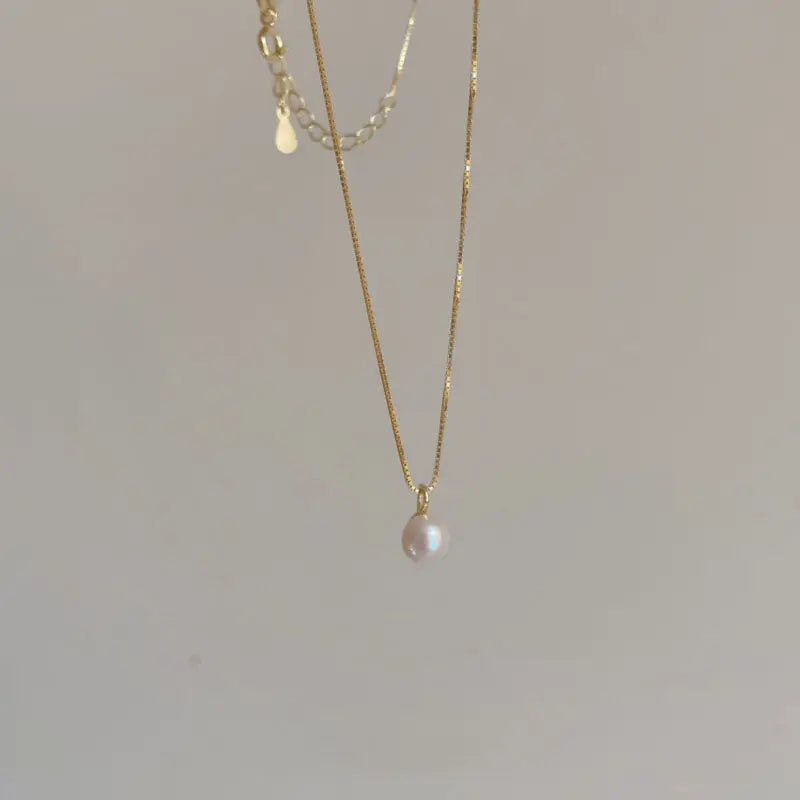 Fashion 925 Sterling Silver Pearl Necklace Geometric Shape