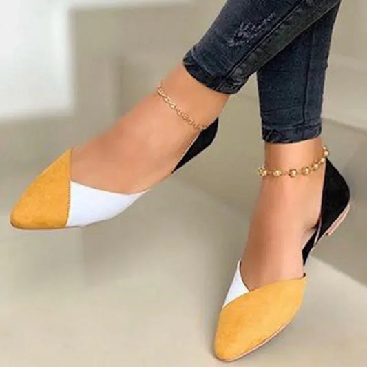 Women Casual Shoes Women Fashion Flat Sandals Mixed Colors Ladies Loafers Pointed Toe Slip Female Office Shoes Casual Sandals - Imbasat