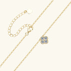 Lnngy 925 Sterling Silver Four Leaf Flower Pendant Necklace