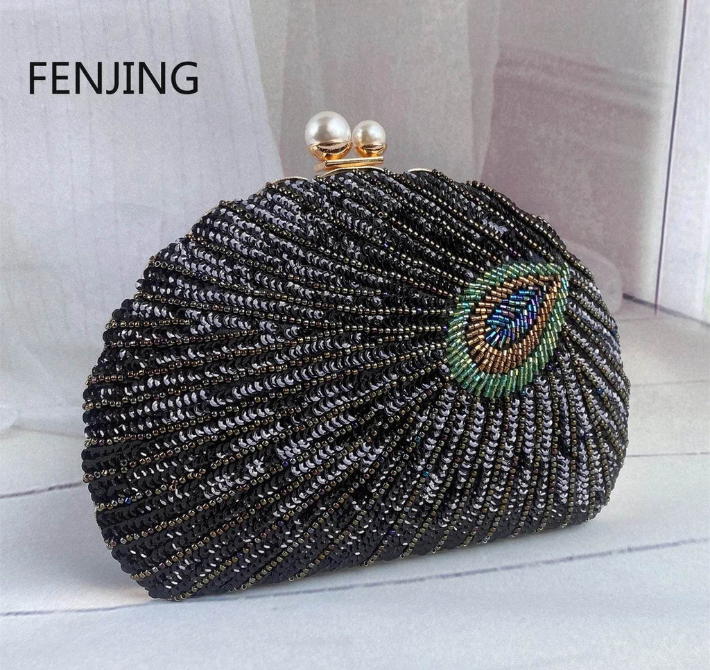 Evening Bags Luxury Lady Novelty Purses for Weddings Party Peacock Shape Design Party Clutches Blue Clutch Bag Women Handbags - Imbasat