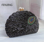 Evening Bags Luxury Lady Novelty Purses for Weddings Party Peacock Shape Design Party Clutches Blue Clutch Bag Women Handbags - Imbasat