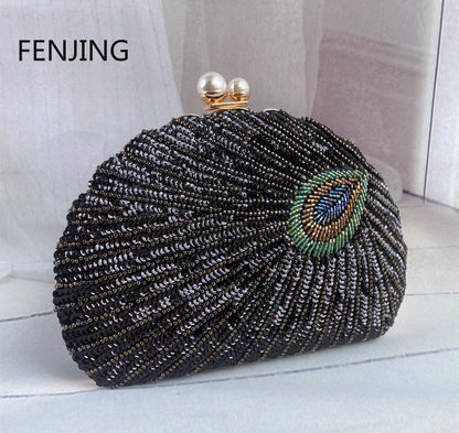 Evening Bags Luxury Lady Novelty Purses for Weddings Party Peacock Shape Design Party Clutches Blue Clutch Bag Women Handbags