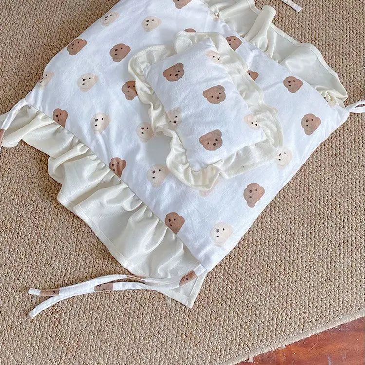 Solid Wood Cat Bed Summer Puppy Bed Removable Mat Washable All Season Universal Cat Nest