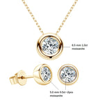 IOGOU Real 3ctw. D Color Moissanite Jewelry Set 925 Silver 18k Gold Plated