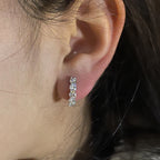 Anziw 14k Gold Plated Hoop Earrings 3.5mm D Color 925 Sterling Silver Moissanite