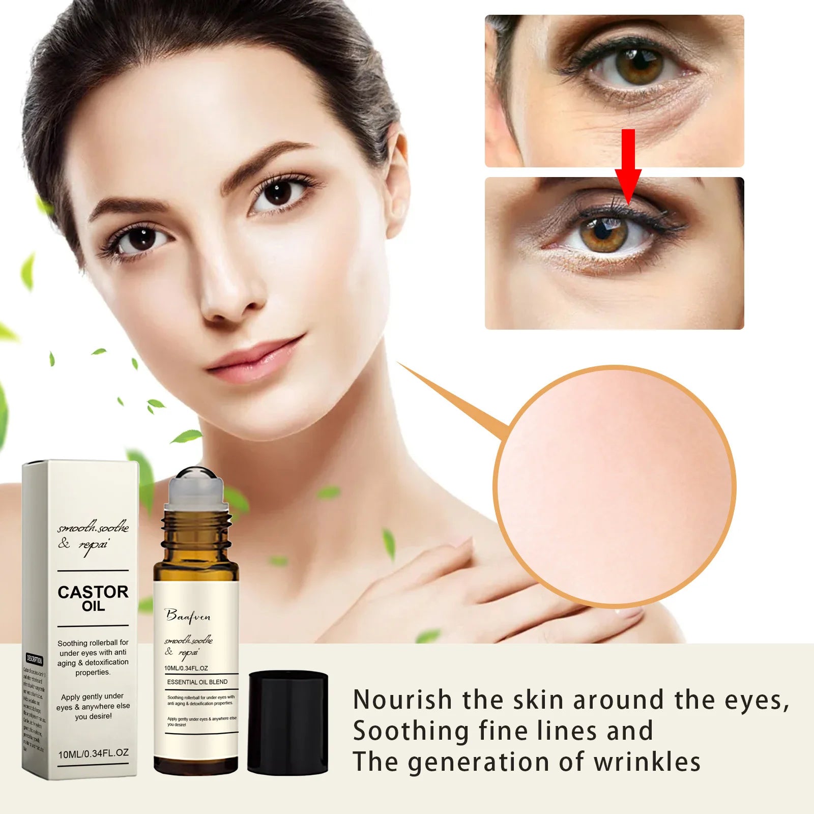 Castor Oil Eye Serum Anti-wrinkle Remove Dark Circles Eye Bags Anti-puffiness Lift Firm