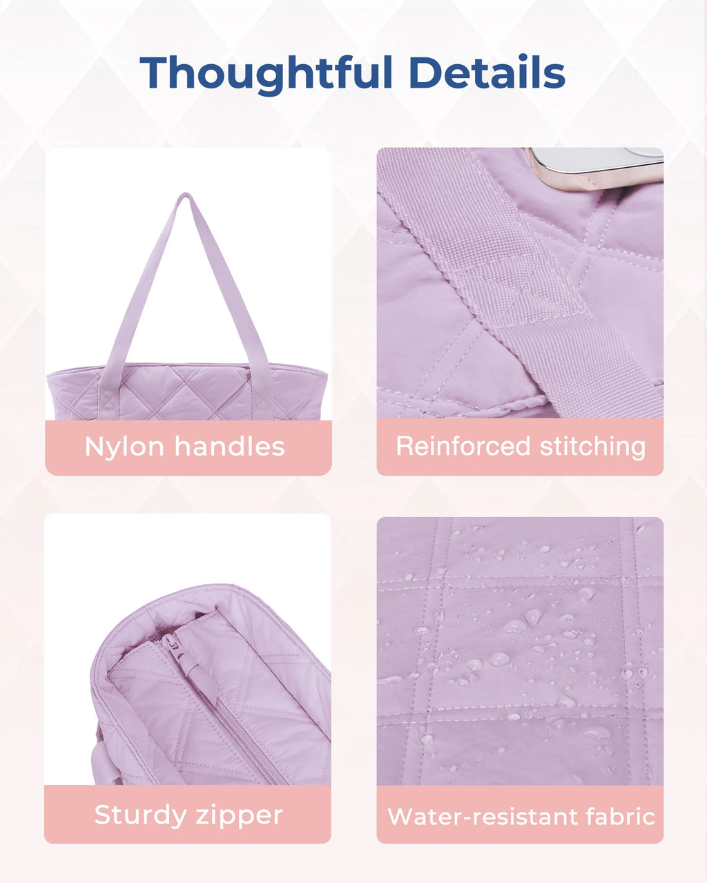 BAGSMART Tote Bag, Puffer Tote Bag