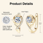 Anziw Infinity Earrings 925 Silver Hoops with 5mm 0.5ct D Moissanite