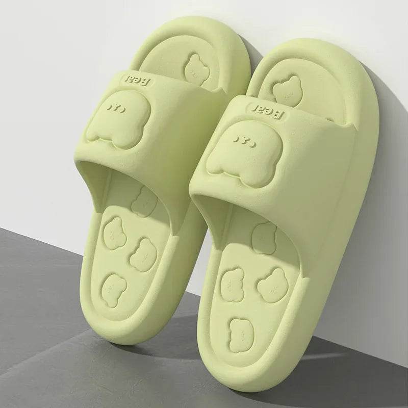 Summer EVA Soft Soled Women Slippers Indoor Home Casual Flat Flip Flops Bathroom Non-slip Sandals Outdoor Men Beach Slides Shoe - Imbasat