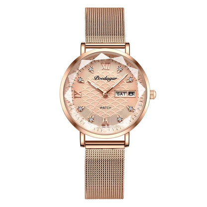 POEDAGAR Watch Women New Fashion Luxury Stainless Steel Wristwatch Bracelet Simple Rose Gold Waterproof Luminous Ladies Watches