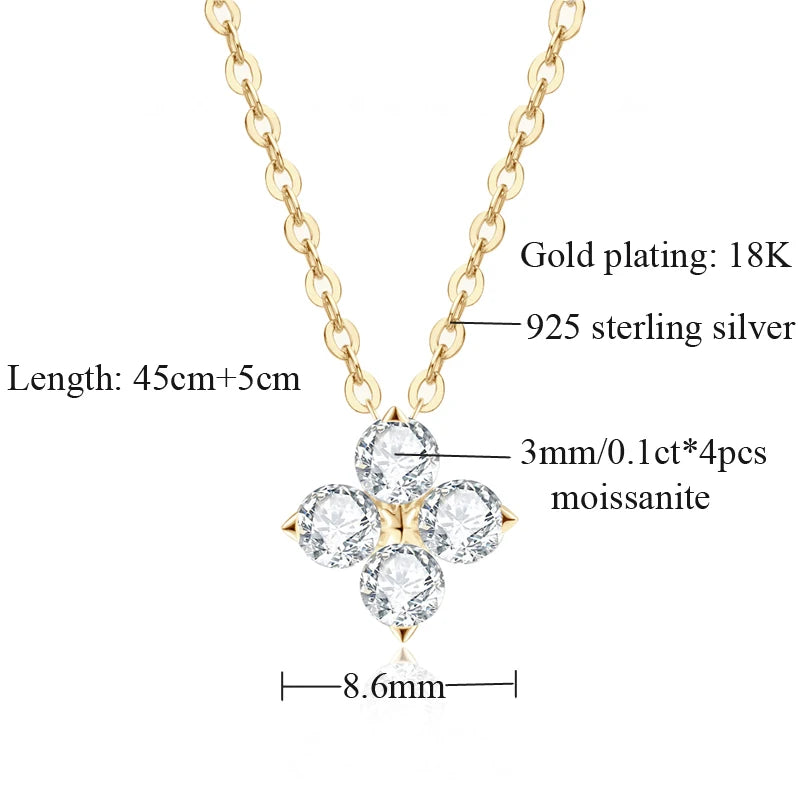 OEVAS Sterling Silver 0.4CT Moissanite Diamond