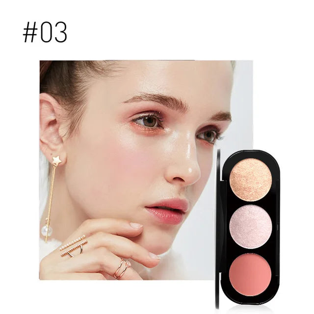 Focallure 3 In 1 Makeup Palette Blush Highlighter Face
