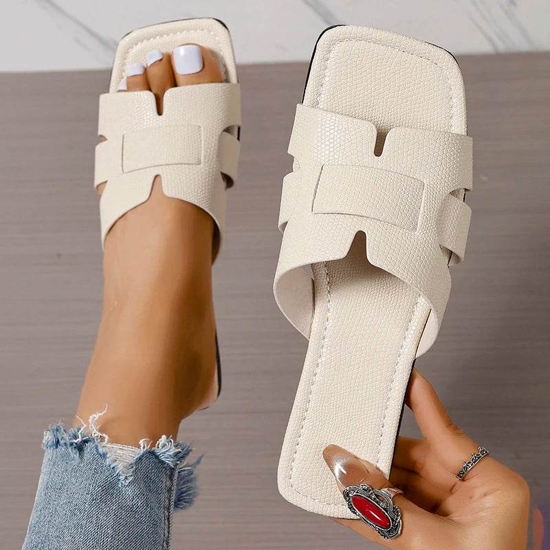 Summer Women Slippers Fashion Beach Flats Shoes 2024 New Casual Sandals Dress Walking Flip Flops Open Toe Slides Mujer Zapatos - Imbasat