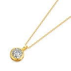 18K Gold Moissanite Necklace 1CT AU750 Pendant