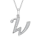 Anziw Name Necklace 26 Letter Initial Moissanite Pendant Real Silver 925