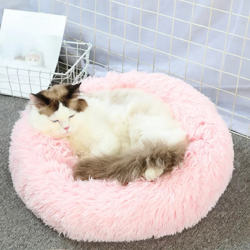 Super Soft Pet Cat Bed Plush Full Size Washable Calm Bed Donut Bed Comfortable Sleeping Artifact Suitable For All Kinds Of Cats