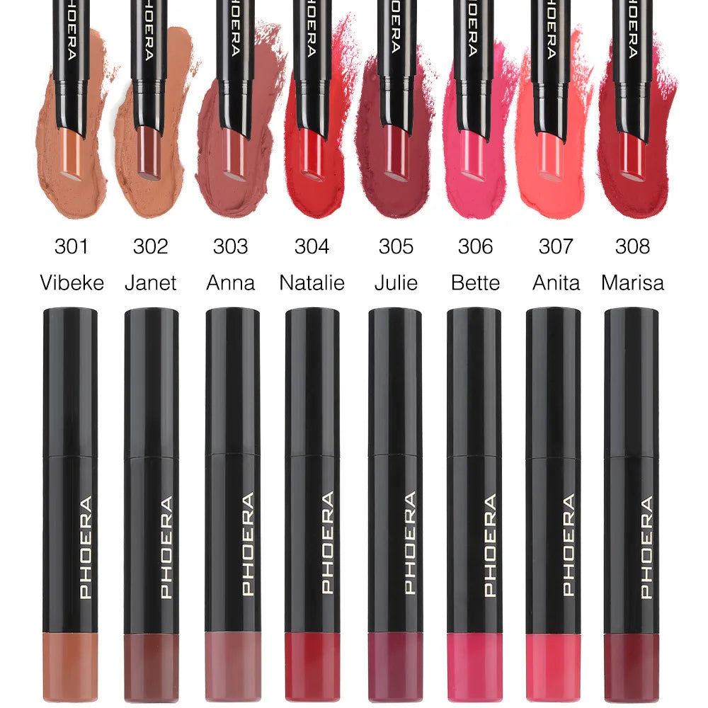 PHOERA 8 Colors Lipstick Matte Long Lasting
