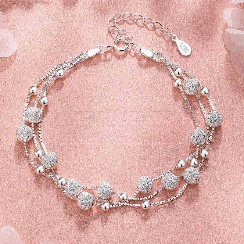 925 Sterling Silver Bracelet Pearls Knots Bracelet for Women Fashion Heart Pearls Irregular Bracelet Luxury Party Jewelry Gift - Imbasat