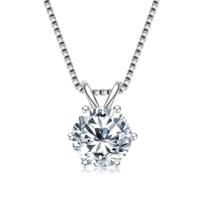 3.0 Carat Moissanite 925 Silver Diamond Necklace