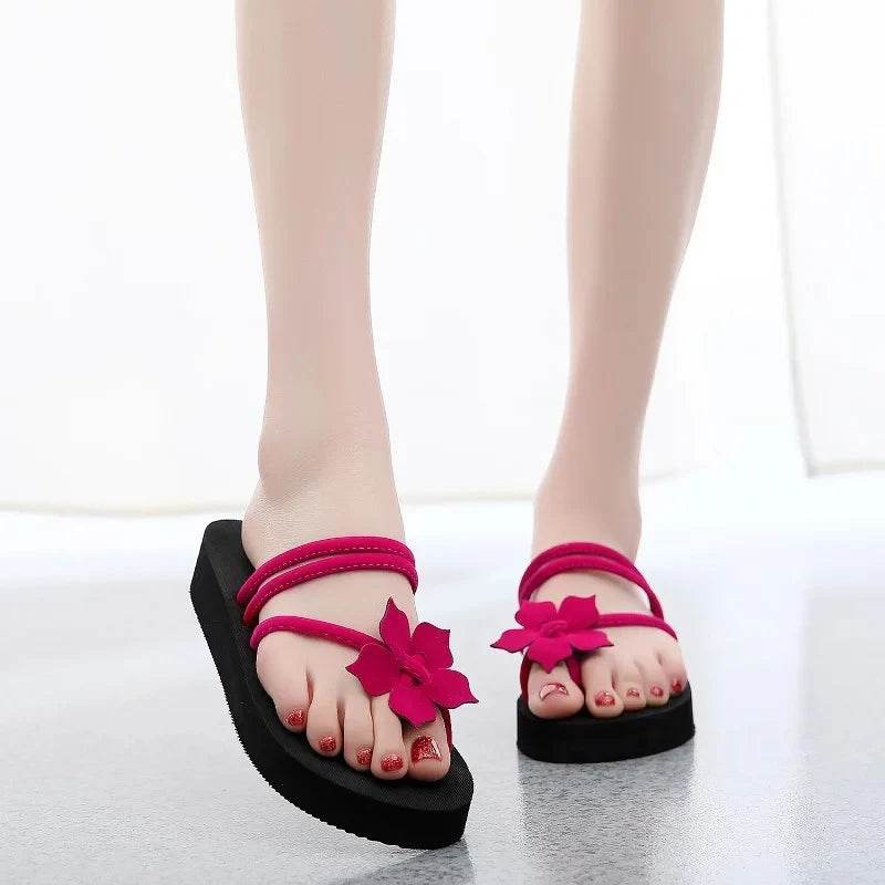 Summer Women Slippers Outdoor Light Weight Cool Shoes Indoor House Ladies Flat Flip-flop Black Non-slip Basic Home Sandals - Imbasat