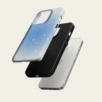 Pale Blue Star Shower iPhone Case Magnetic Tough Double Layer Cover