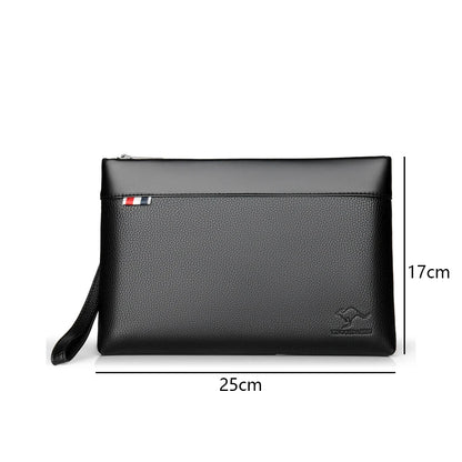 Large Capacity Leather Clutch Bag for Men, Luxury Handbag for Phone, Famous Brand Pouch for Boy, Wallet, Designer, 2024