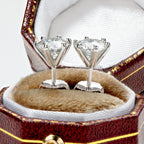 1CT 2CT 3CT D Color Moissanite Earrings Silver 925 Piercing Stud