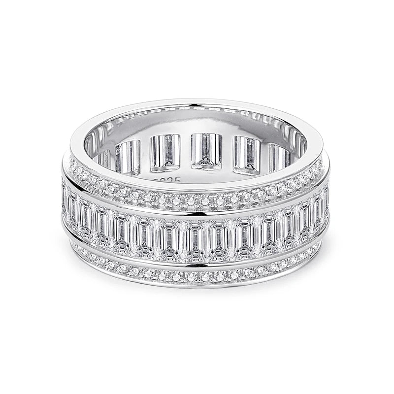 ANZIW Luxury 5A CZ Full Eternity Ring Band Silver 925 Rings