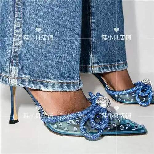 Large Size Sandals Stiletto Heels Round Toe Black Shoes for Women Big Beige Comfort High Low Fashion Rhinestone Girls Scandals R - Imbasat