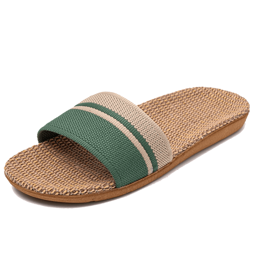 36-45 Flat Sandals Beach Slippers Summer Home Linen Lightweight Eva Non-Slip Slides For Men Women Indoor Outdoor Flip Flops - Imbasat