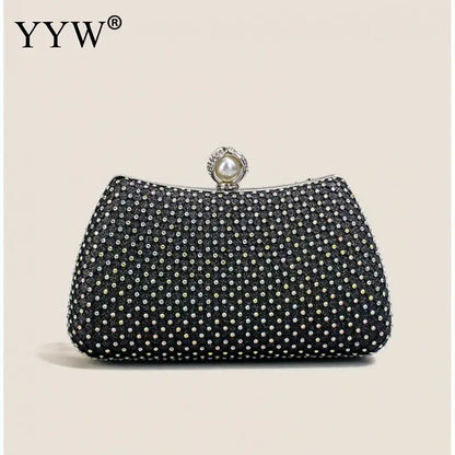 2023 Trend Evening Clutch Bags Women Shinny Clutches Purse Crystal Wedding Chain Shoulder Handbags Golden Moon Luxury Sac A Main