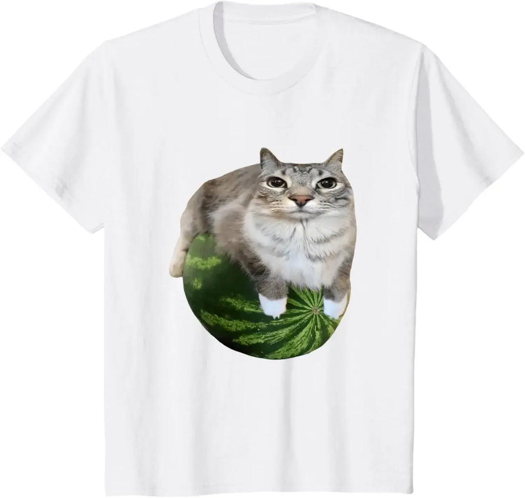 Cat Silly Cat Meme T-Shirt A Hilarious Watermelon Print Shirt