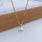 Huitan Round Imitation Pearl Pendant Necklace