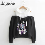 Goth Anime Hoodie Aesthetic Sweatshirt Gothic Punk Grunge Streetwear