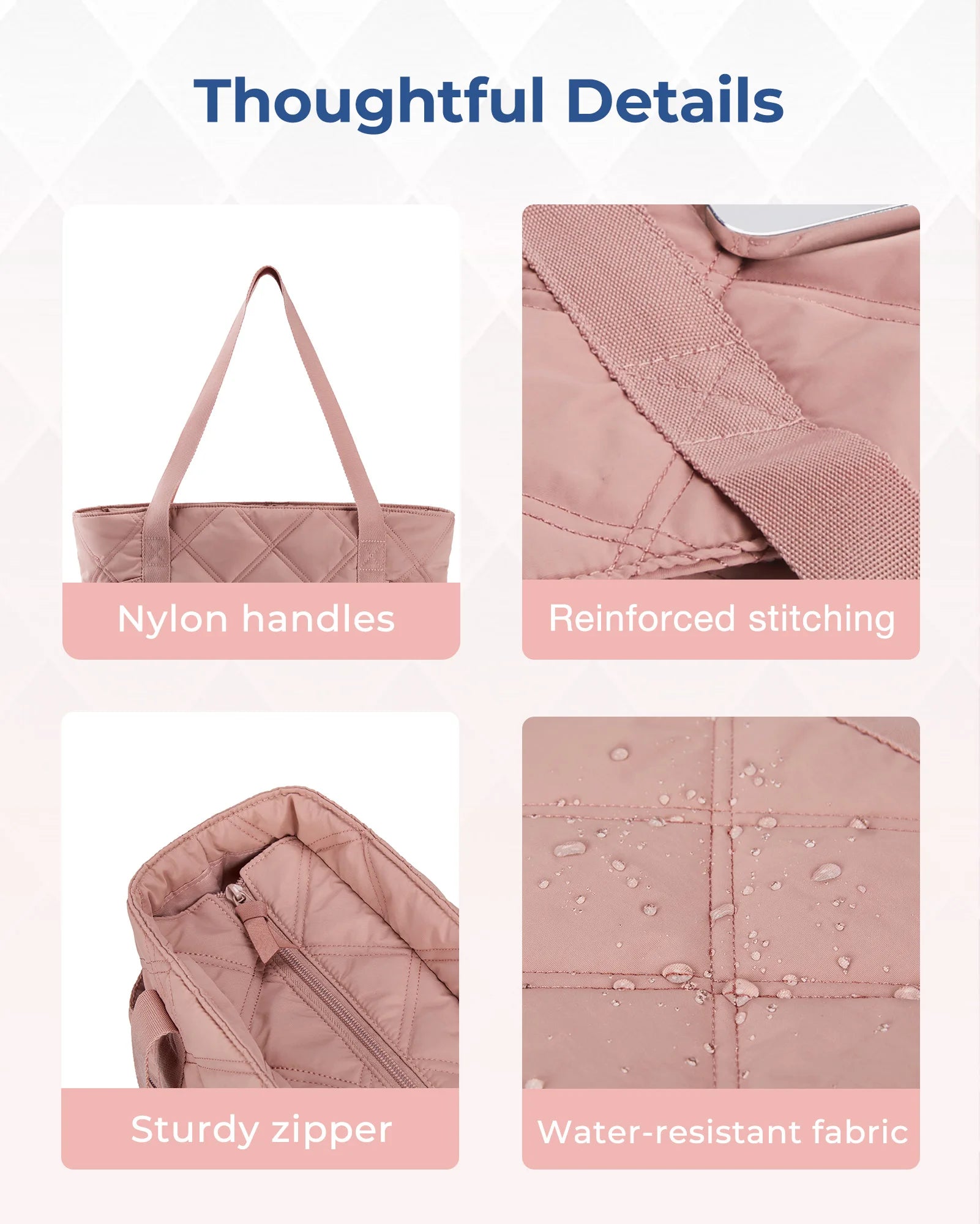 BAGSMART Tote Bag, Puffer Tote Bag