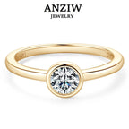 Anziw Classic 0.5ct Moissainte Gold Color Bands 5mm Lab Diamond
