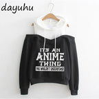 Goth Anime Hoodie Aesthetic Sweatshirt Gothic Punk Grunge Streetwear