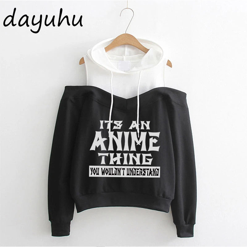 Goth Anime Hoodie Aesthetic Sweatshirt Gothic Punk Grunge Streetwear
