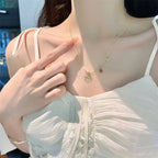 Vintage Zircon Flower Pearl Necklace